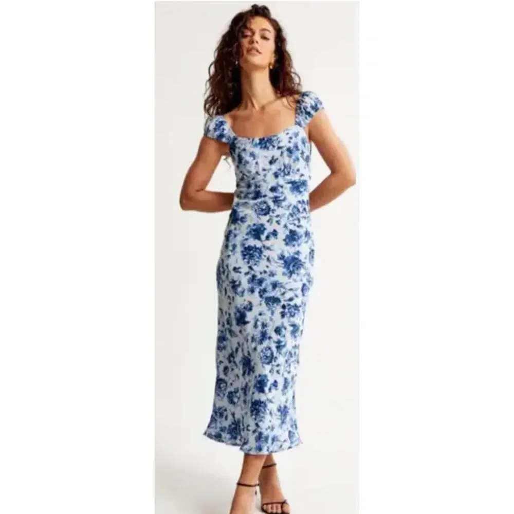 Abercrombie & Fitch Blue Floral Maxi Dress